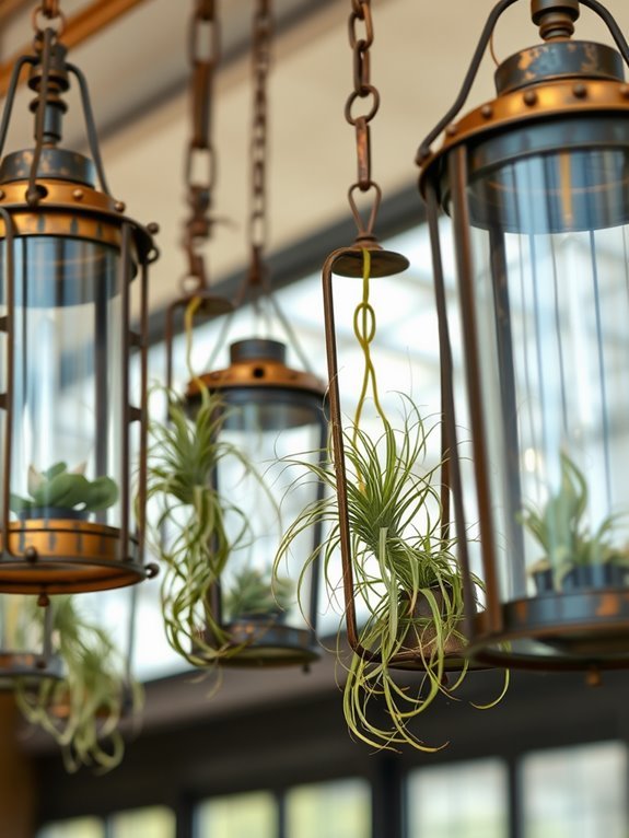 air plants in lanterns