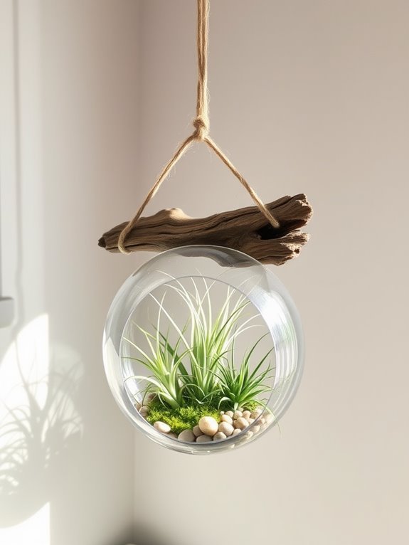 air plants with driftwood