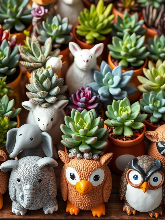 animal shaped succulent pots