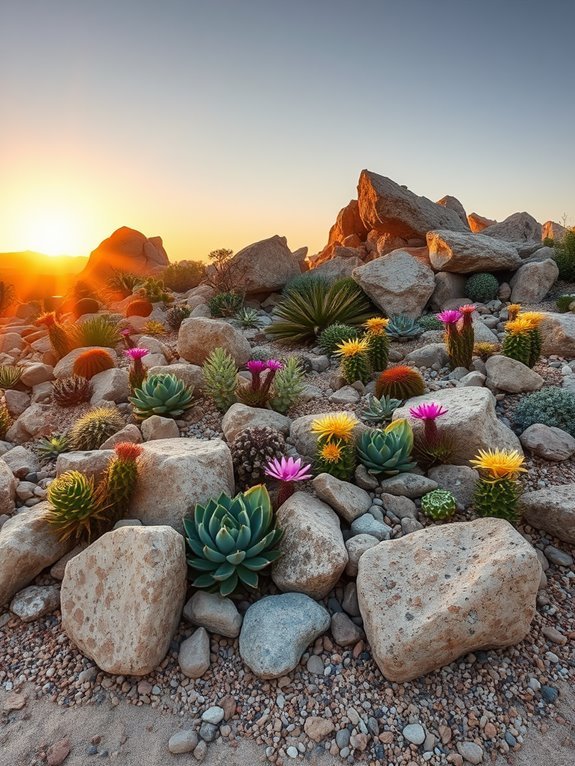 arid landscape with stones
