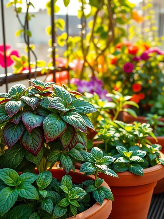 aromatic basil and mint