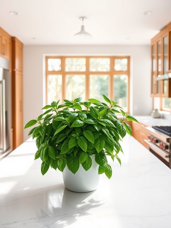 artificial basil home decor