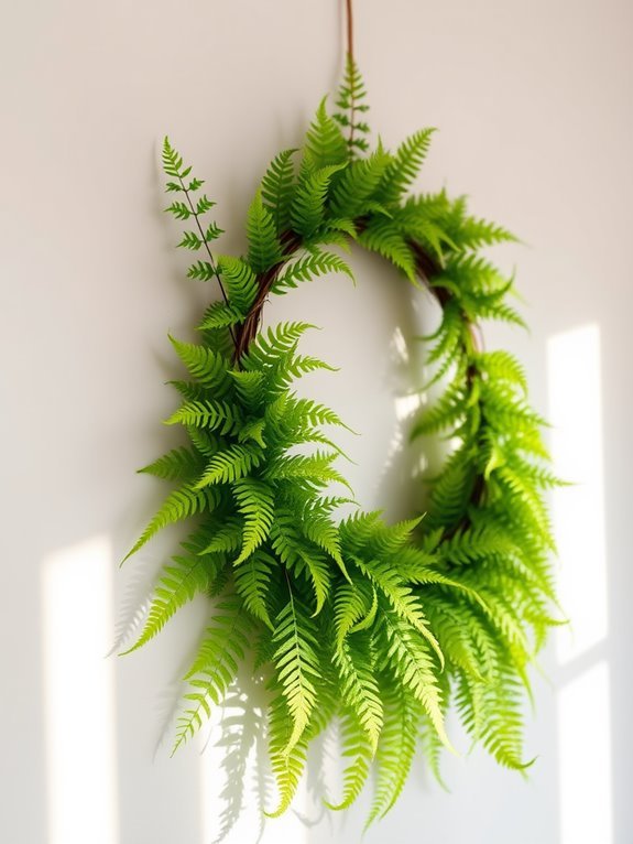 artificial fern decorative wreath