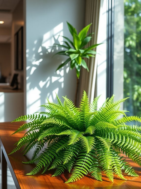 artificial fern tabletop arrangement