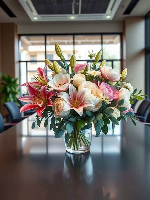 artificial floral arrangement display