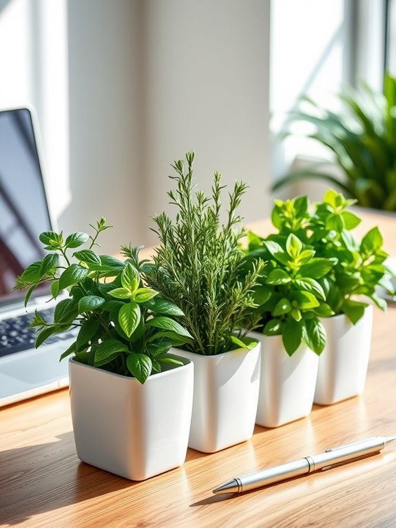 artificial indoor herb decor