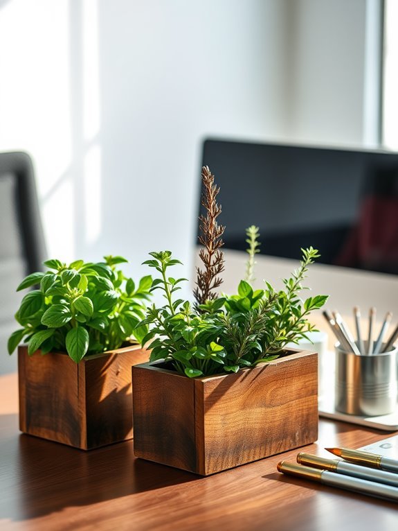 artificial indoor herb display
