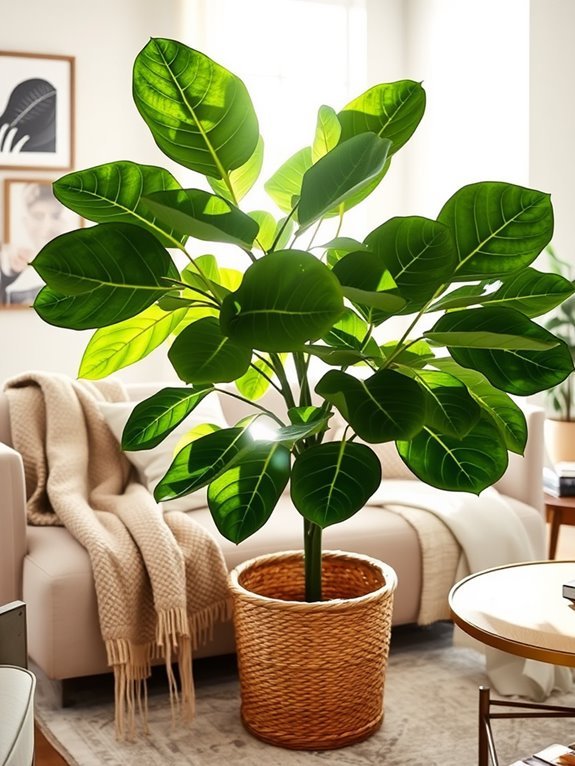 artificial leafy plant decor
