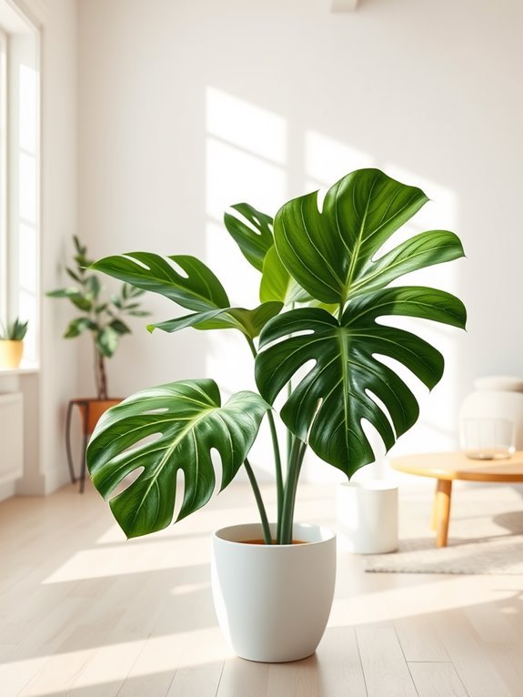 artificial monstera plant decor