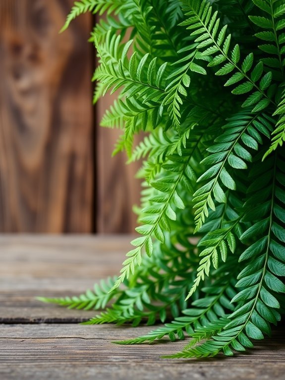 artificial silk fern leaves