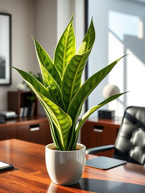 artificial snake plant decor