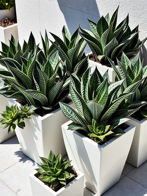 artificial striped plant decor