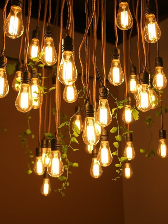 artistic plant and bulb displays