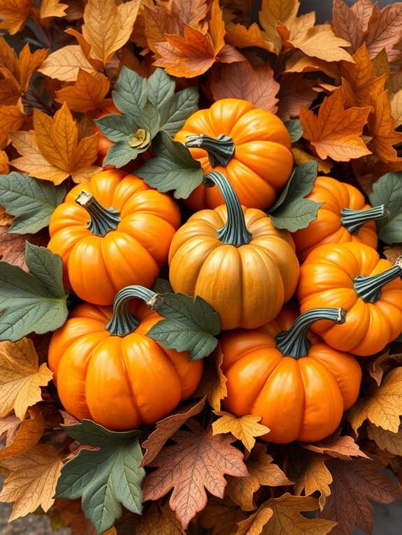autumn themed ornamental pumpkin plants