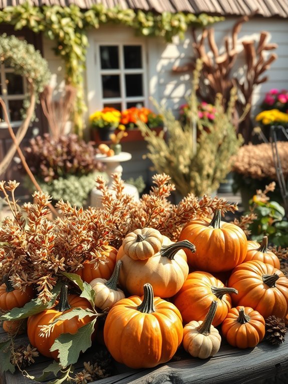 autumnal pumpkin decoration display
