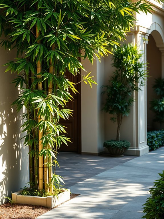 bamboo decorative plant arrangement