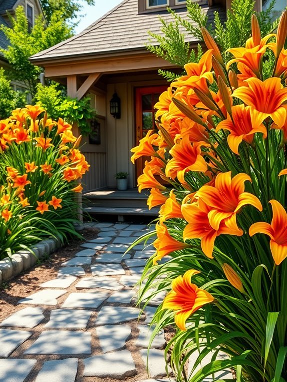 beautiful blooming garden flowers
