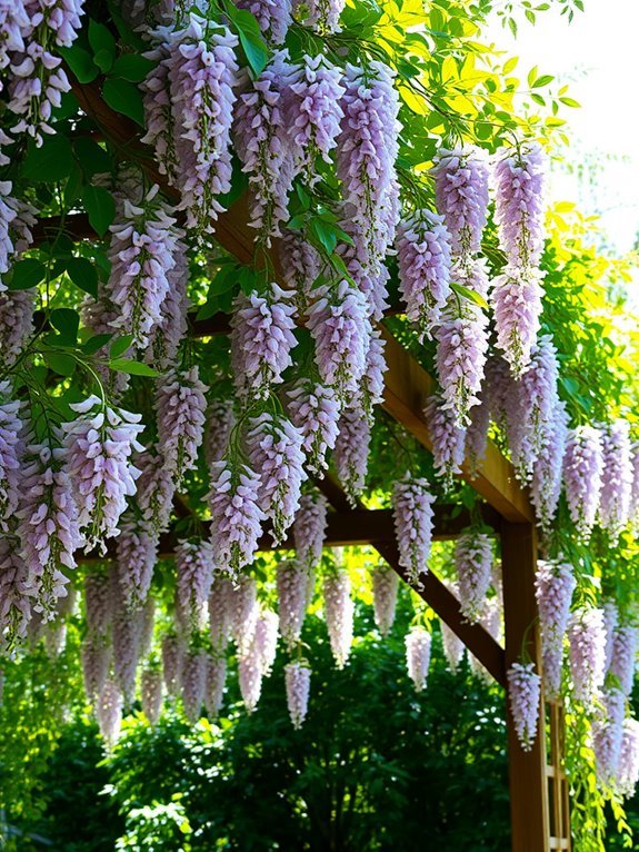 beautiful cascading purple flowers