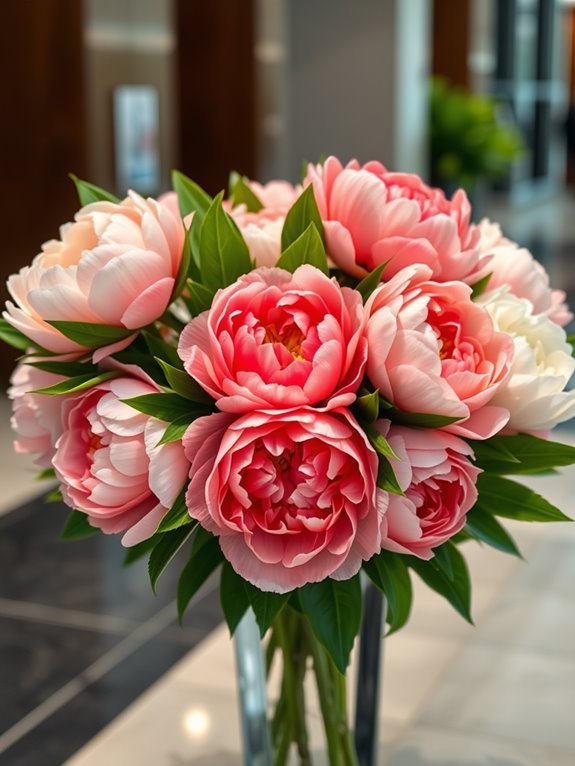 beautiful floral arrangement displayed