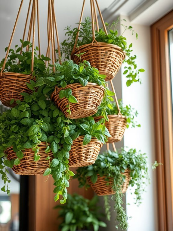 beautiful floral displays suspended