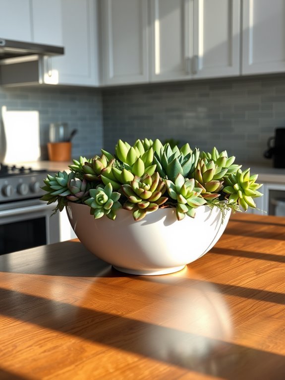 beautiful succulent display arrangement