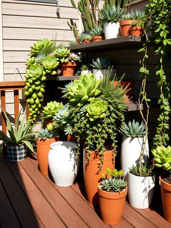 beautiful succulent displays arranged