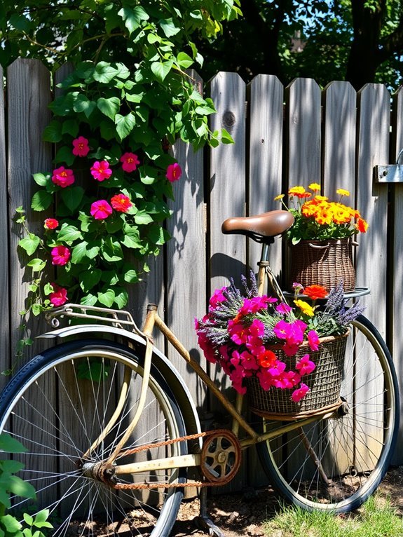bicycle repurposed for gardening