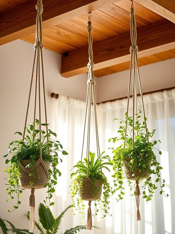 bohemian ceiling plant decor