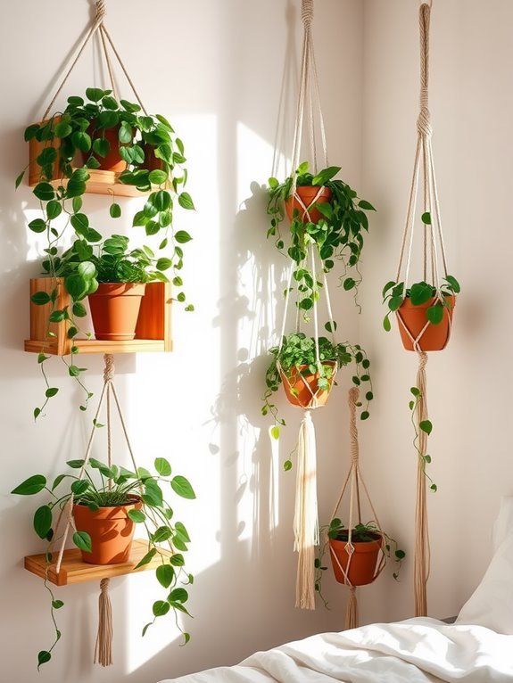 bohemian style plant hangers