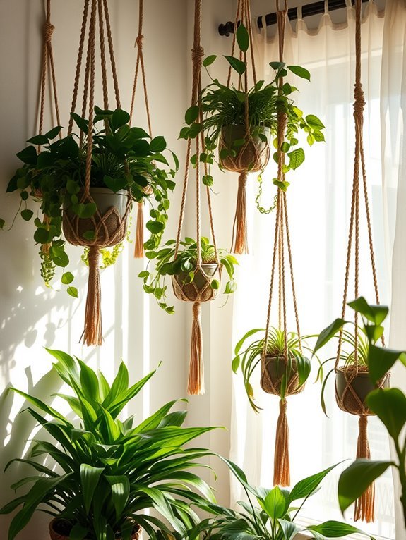 bohemian style plant hangers
