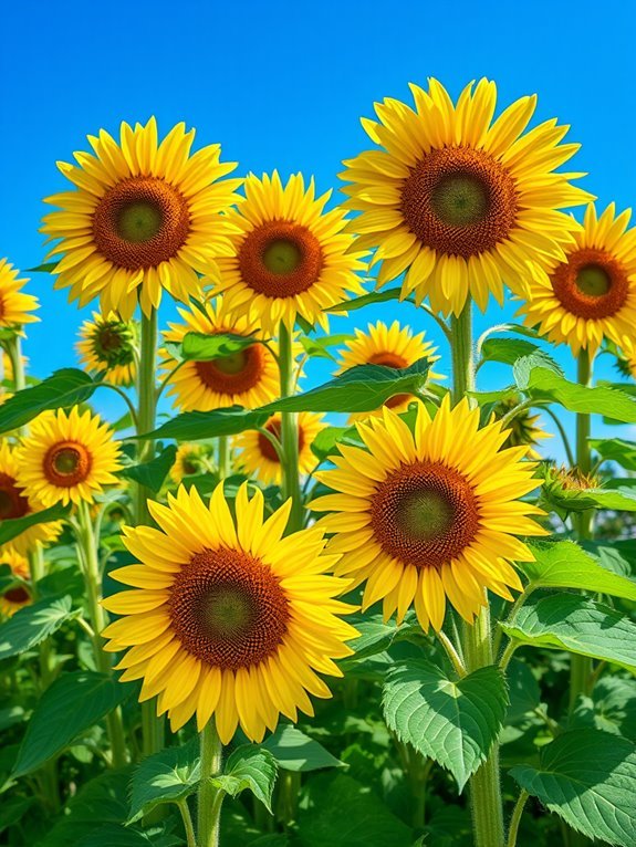 bright yellow blooming flowers