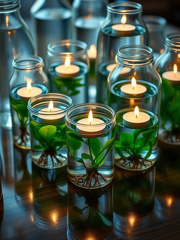 candlelight on water surface