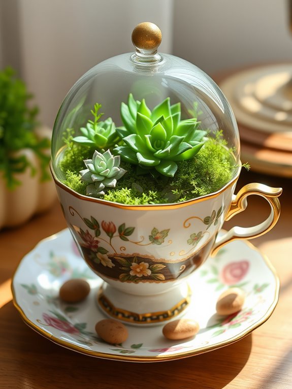 charming floral display container