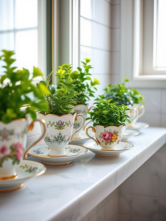 charming floral teacup displays