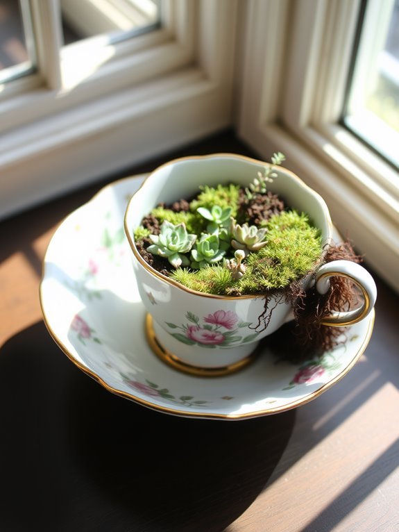 charming miniature plant display