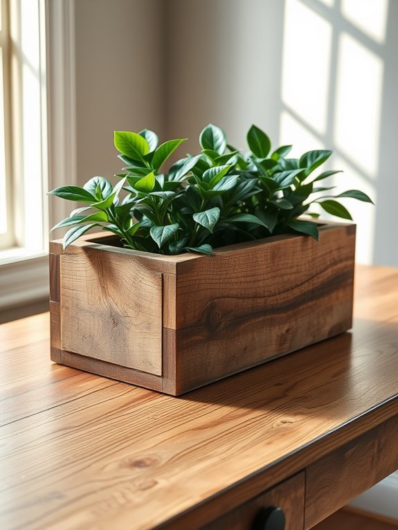 charming natural wood planter