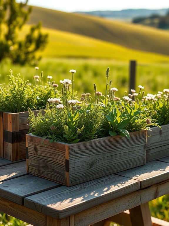 charming rustic planter boxes