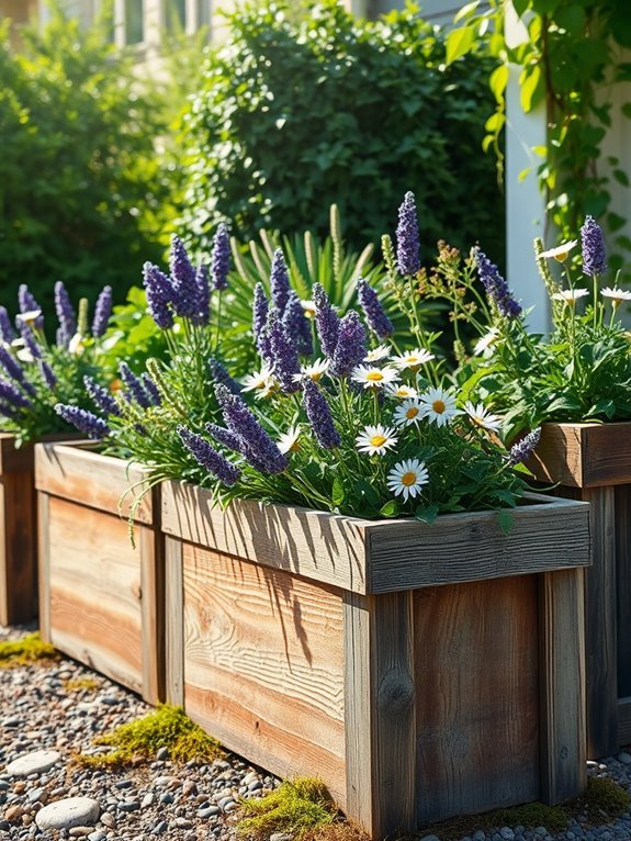 charming rustic wooden planters