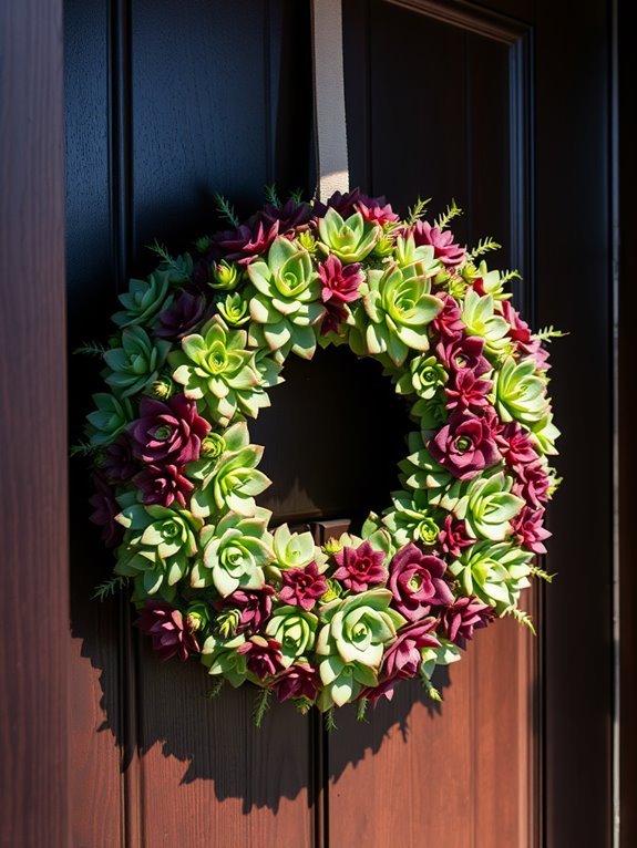 charming succulent porch wreath