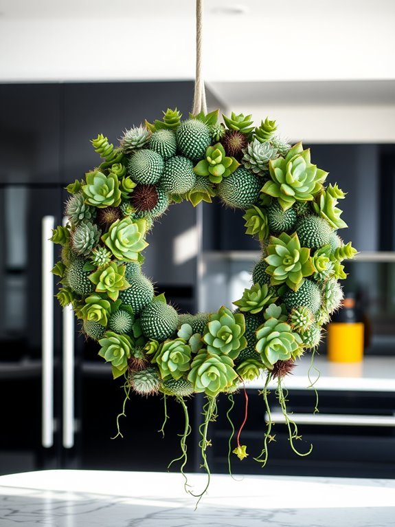 charming succulent wreath design