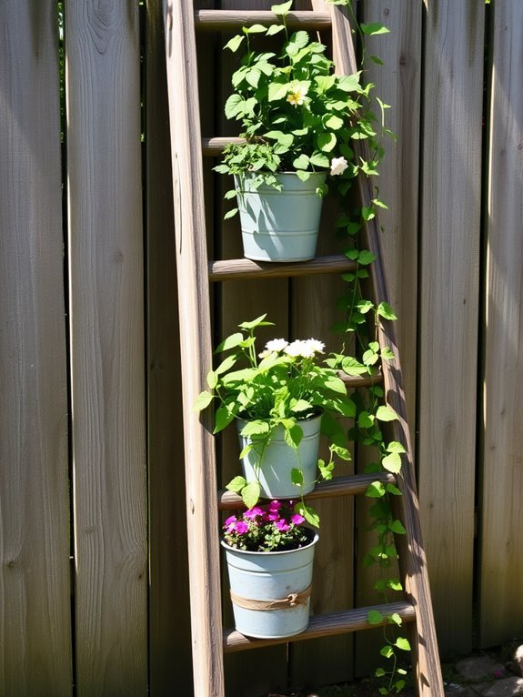 charming wooden plant display