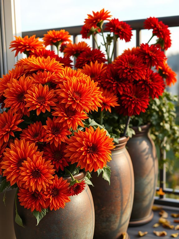 chrysanthemums brighten autumn gardens