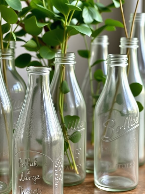 classic glass milk container