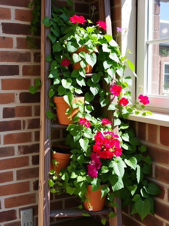 classic wooden plant display