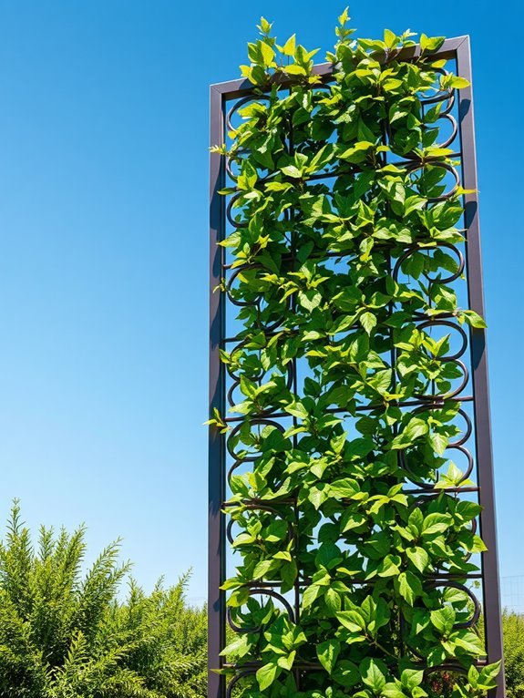 climbing plants on metal