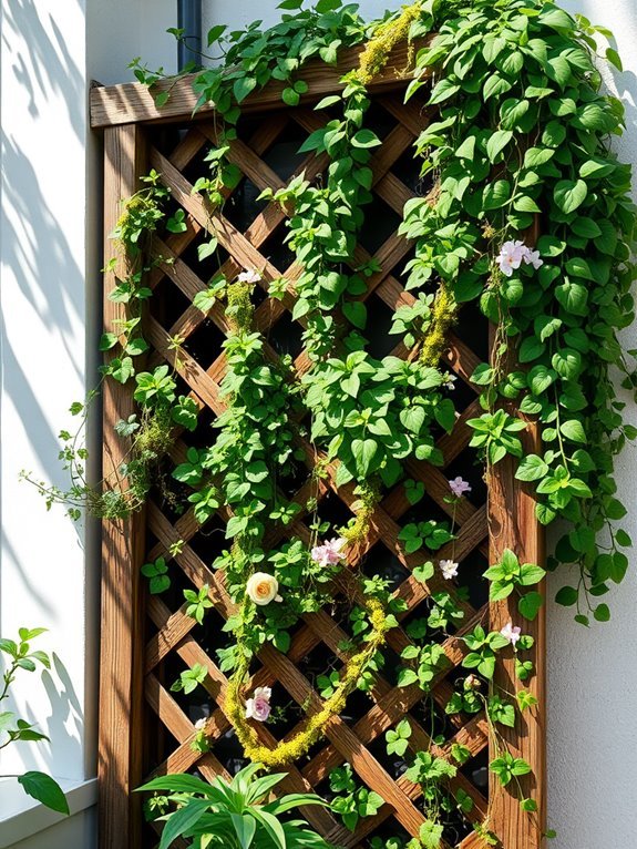 climbing plants on trellis