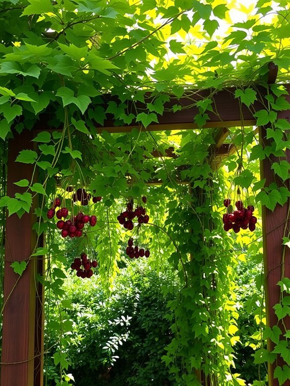 climbing vine with leaves