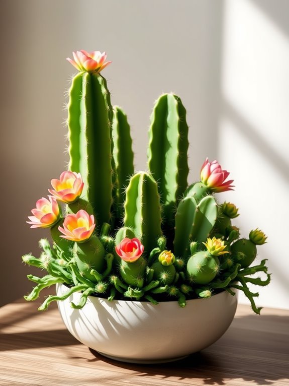 colorful artificial cactus decor