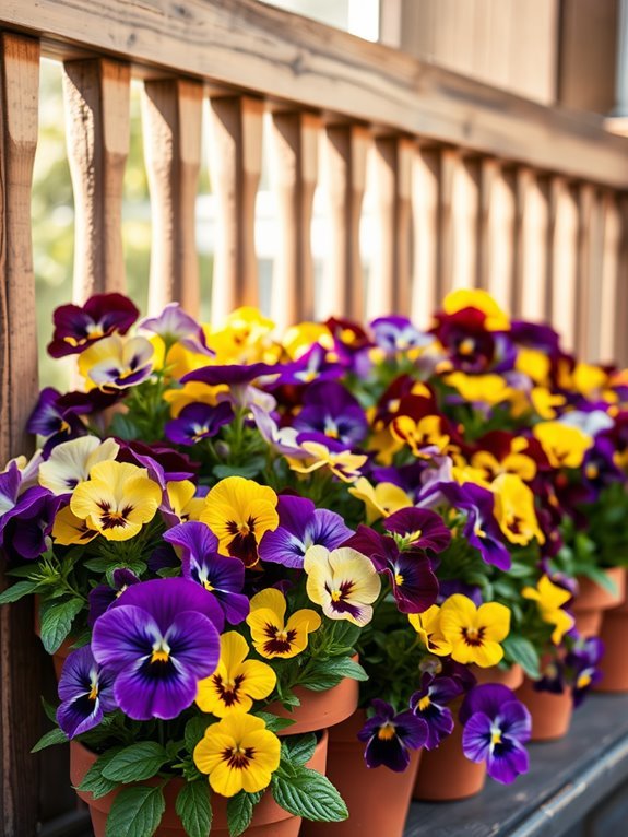 colorful delicate garden flowers