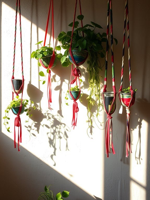 colorful fabric plant holder